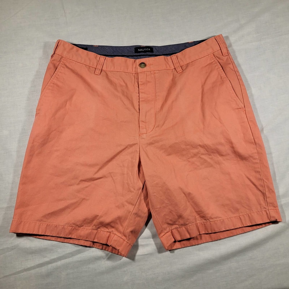 Nautica Chino Mens 36 Sugar Coral Shorts
